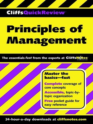 cover image of CliffsQuickReview Principles of Management